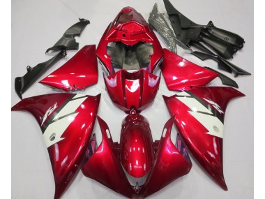 Rouge Brillant & Blanc 12-14 Yamaha R1 Carénage