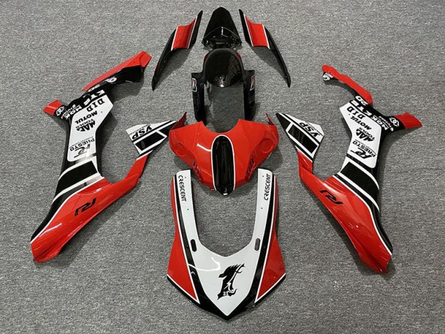 Rouge Brillant & Blanc 15-19 Yamaha R1 Carénage Rouge Brillant & Blanc 15-19 Yamaha R1 Carénage