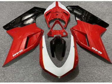 Rouge Brillant & Blanc (Autocollant 848) 07-14 Ducati 848 1098 1198 Carénage