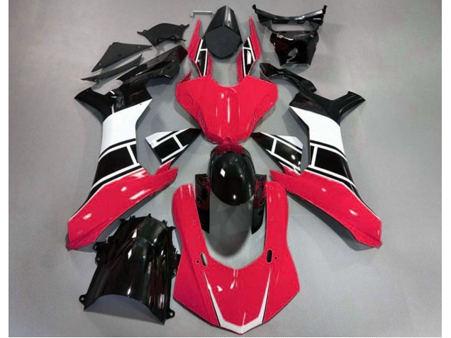 Rouge Brillant Blanc & Noir 15-19 Yamaha R1 Carénage Rouge Brillant Blanc & Noir 15-19 Yamaha R1 Carénage