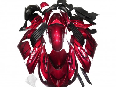 Rouge Brillant & Flamme 06-11 Kawasaki ZX14R Carénage
