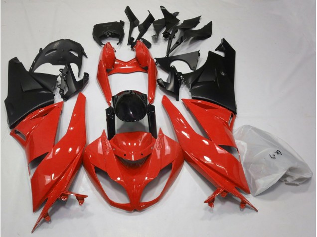Rouge Brillant & Noir 09-12 Kawasaki ZX6R Carénage Rouge Brillant & Noir 09-12 Kawasaki ZX6R Carénage