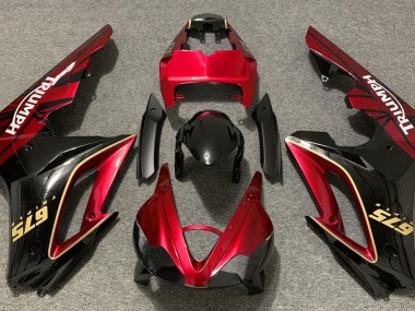 Rouge Brillant & Noir 09-12 Triumph Daytona 675 Carénage