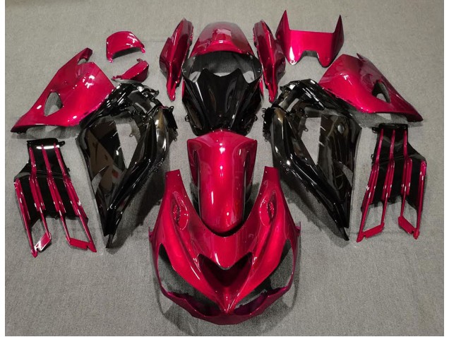 Rouge Brillant & Noir 12-21 Kawasaki ZX14R Carénage Rouge Brillant & Noir 12-21 Kawasaki ZX14R Carénage