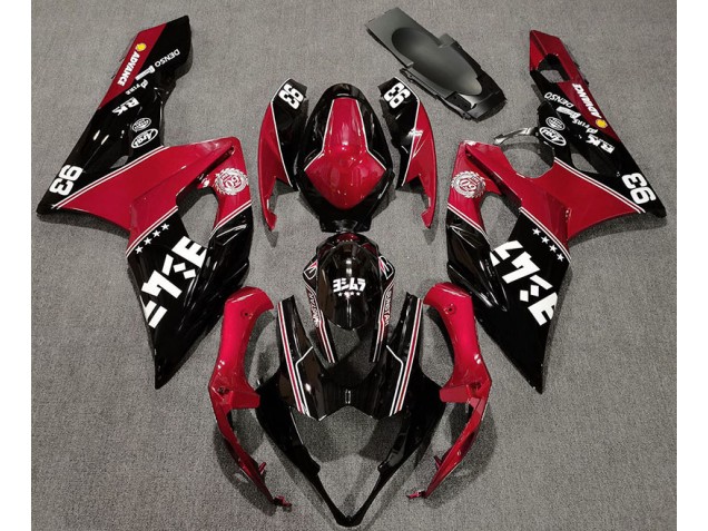 Rouge Brillant & Noir Personnalisé 05-06 Suzuki GSXR 1000 Carénage Rouge Brillant & Noir Personnalisé 05-06 Suzuki GSXR 1000 Carénage