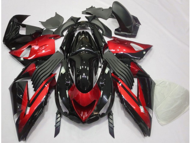 Rouge Brillant & Noir Uni 06-11 Kawasaki ZX14R Carénage Rouge Brillant & Noir Uni 06-11 Kawasaki ZX14R Carénage