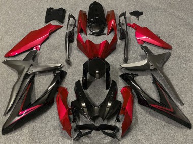 Rouge Brillant & Vert R 08-10 Suzuki GSXR 600-750 Carénage