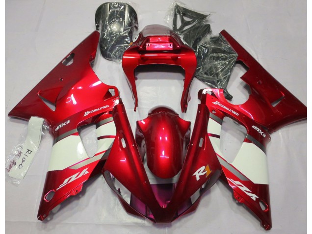 Rouge Feu & Blanc 00-01 Yamaha R1 Carénage Rouge Feu & Blanc 00-01 Yamaha R1 Carénage