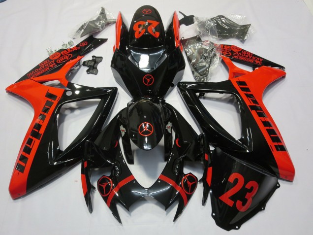 Rouge Jordan 06-07 Suzuki GSXR 600-750 Carénage Rouge Jordan 06-07 Suzuki GSXR 600-750 Carénage