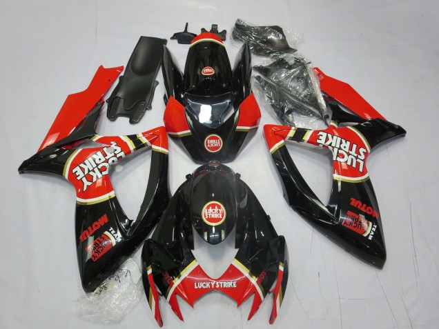 Rouge Lucky Strike 06-07 Suzuki GSXR 600-750 Carénage Rouge Lucky Strike 06-07 Suzuki GSXR 600-750 Carénage