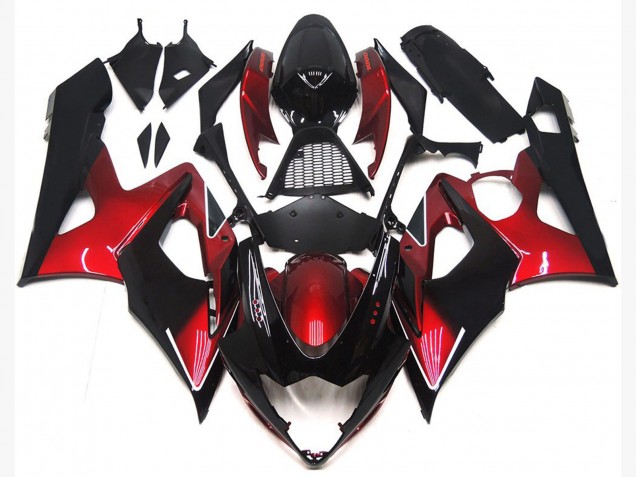 Rouge Marron & Noir Brillant 05-06 Suzuki GSXR 1000 Carénage Rouge Marron & Noir Brillant 05-06 Suzuki GSXR 1000 Carénage