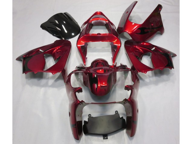 Rouge Métallisé 00-02 Kawasaki ZX6R Carénage Rouge Métallisé 00-02 Kawasaki ZX6R Carénage