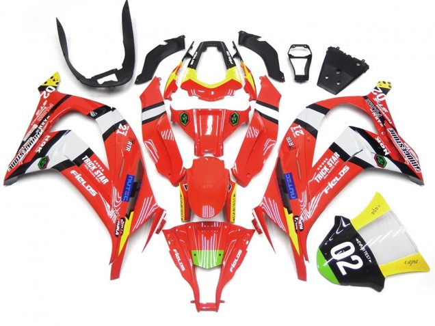 Rouge & Noir Avec Blanc 16-19 Kawasaki ZX10R Carénage Rouge & Noir Avec Blanc 16-19 Kawasaki ZX10R Carénage