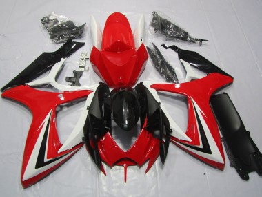 Rouge Noir & Blanc 06-07 Suzuki GSXR 600-750 Carénage