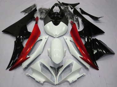 Rouge Noir & Blanc 08-16 Yamaha R6 Carénage