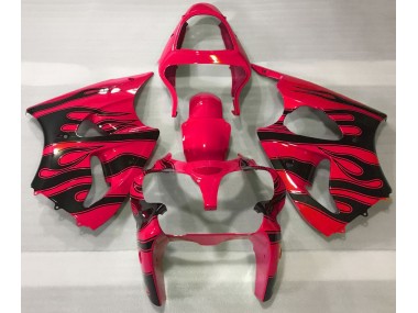 Rouge & Noir Flamme 00-02 Kawasaki ZX6R Carénage