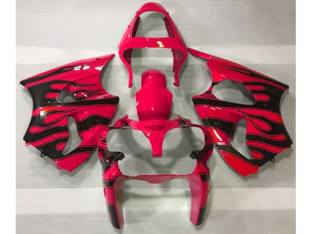 Rouge & Noir Flamme 00-02 Kawasaki ZX6R Carénage Rouge & Noir Flamme 00-02 Kawasaki ZX6R Carénage