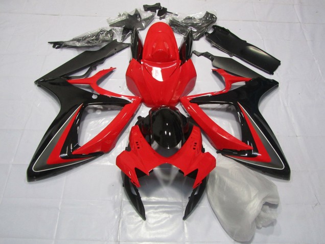 Rouge Noir & Gris 06-07 Suzuki GSXR 600-750 Carénage Rouge Noir & Gris 06-07 Suzuki GSXR 600-750 Carénage
