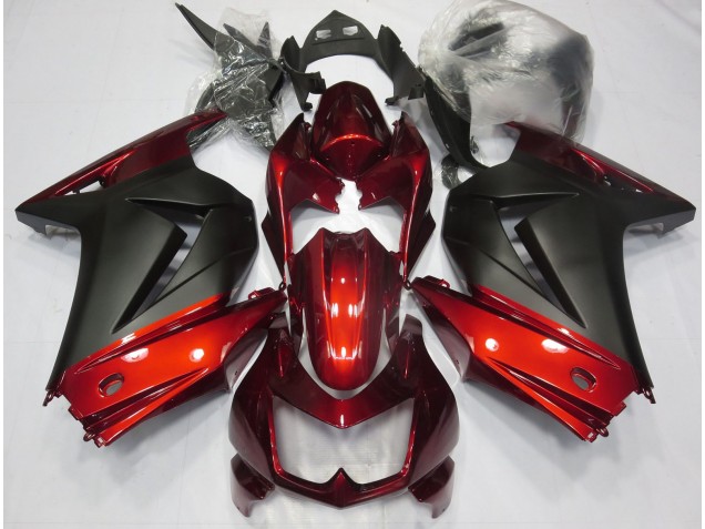 Rouge & Noir Mat 08-12 Kawasaki Ninja 250 Carénage Rouge & Noir Mat 08-12 Kawasaki Ninja 250 Carénage