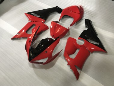 Rouge & Noir Personnalisés 05-06 Kawasaki ZX6R Carénage