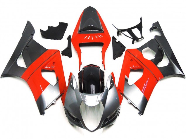 Rouge Uni & Argent 03-04 Suzuki GSXR 1000 Carénage Rouge Uni & Argent 03-04 Suzuki GSXR 1000 Carénage