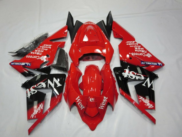 Rouge West 04-05 Kawasaki ZX10R Carénage Rouge West 04-05 Kawasaki ZX10R Carénage