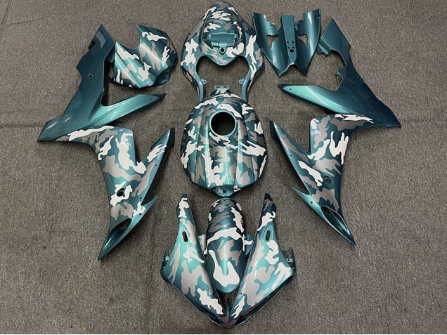 Sarcelle Foncé Camo 04-06 Yamaha R1 Carénage Sarcelle Foncé Camo 04-06 Yamaha R1 Carénage