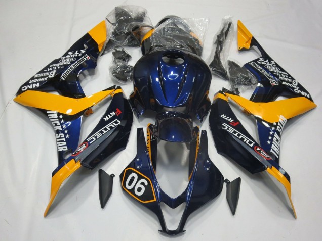 Spécial Bleu Profond & Jaune 07-08 Honda CBR600RR Carénage Spécial Bleu Profond & Jaune 07-08 Honda CBR600RR Carénage