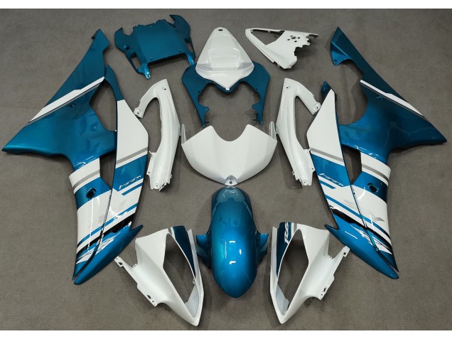 Style Blanc Brillant & Bleu Clair OEM 08-16 Yamaha R6 Carénage Style Blanc Brillant & Bleu Clair OEM 08-16 Yamaha R6 Carénage