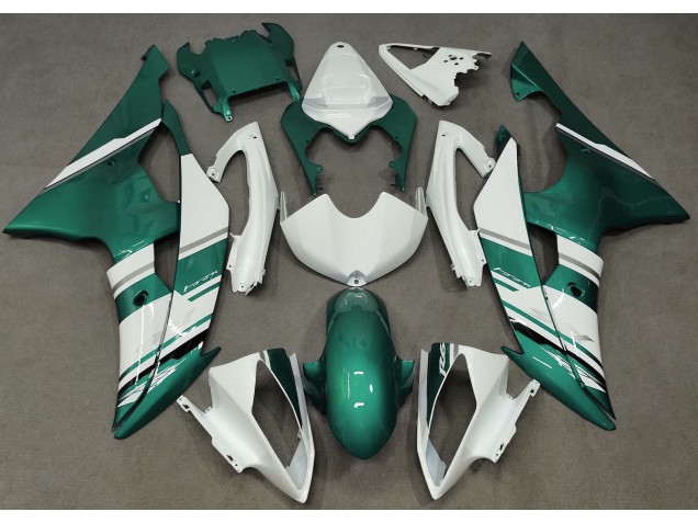 Style Blanc Brillant & Vert Écume De Mer OEM 08-16 Yamaha R6 Carénage Style Blanc Brillant & Vert Écume De Mer OEM 08-16 Yamaha R6 Carénage