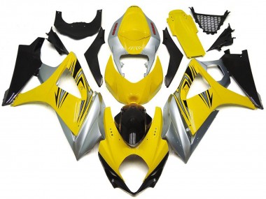 Style Jaune & Argent OEM 07-08 Suzuki GSXR 1000 Carénage