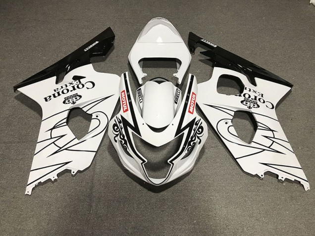 Style Noir & Blanc Brillant Corona 04-05 Suzuki GSXR 600-750 Carénage Style Noir & Blanc Brillant Corona 04-05 Suzuki GSXR 600-750 Carénage