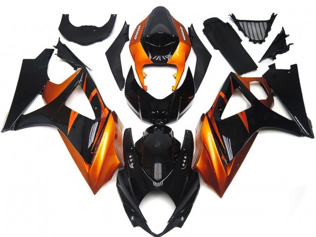 Style Orange & Noir Brillant 07-08 Suzuki GSXR 1000 Carénage Style Orange & Noir Brillant 07-08 Suzuki GSXR 1000 Carénage