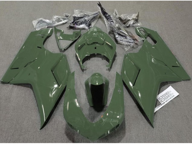 Vert Armée Brillant 07-14 Ducati 848 1098 1198 Carénage Vert Armée Brillant 07-14 Ducati 848 1098 1198 Carénage