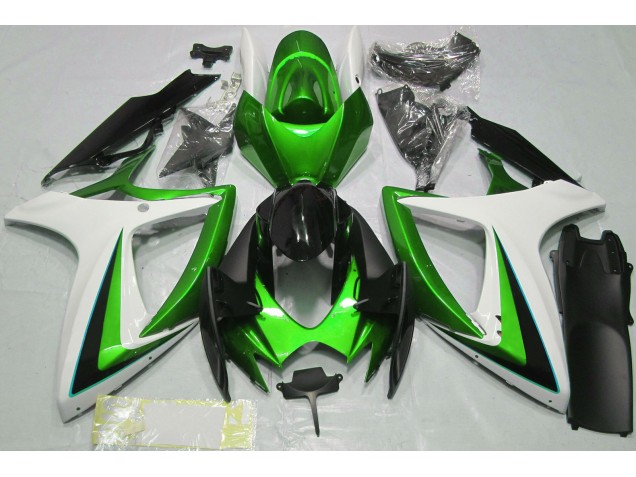 Vert Blanc 06-07 Suzuki GSXR 600-750 Carénage Vert Blanc 06-07 Suzuki GSXR 600-750 Carénage