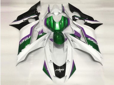 Vert & Blanc Brillant 17-21 Yamaha R6 Carénage