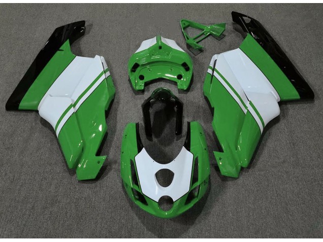 Vert Brillant & Blanc 03-04 Ducati 749 999 Carénage Vert Brillant & Blanc 03-04 Ducati 749 999 Carénage