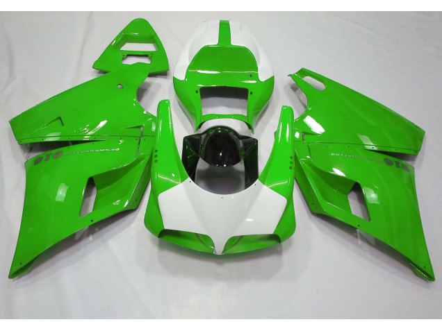 Vert Brillant & Blanc 93-05 Ducati 996 748 916 998 Carénage Vert Brillant & Blanc 93-05 Ducati 996 748 916 998 Carénage