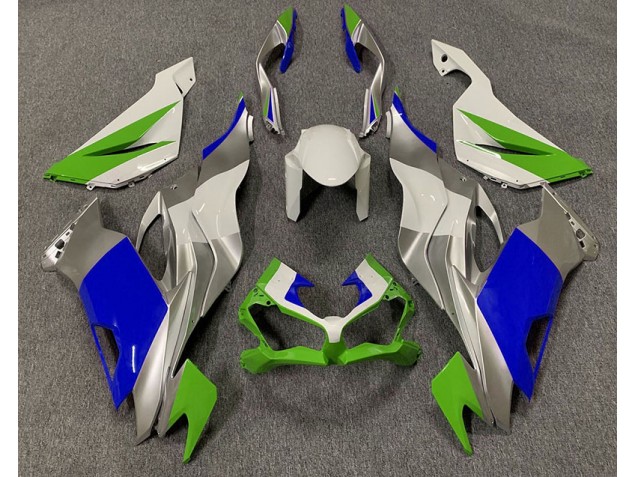 Vert Brillant Bleu & Argent 19-23 Kawasaki ZX6R Carénage Vert Brillant Bleu & Argent 19-23 Kawasaki ZX6R Carénage