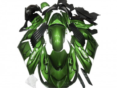 Vert Brillant & Flamme 06-11 Kawasaki ZX14R Carénage