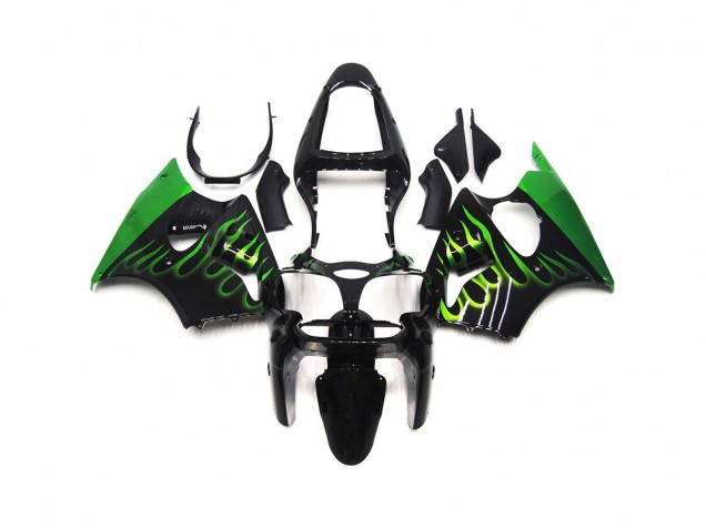 Vert Brillant Flamme Uni 00-02 Kawasaki ZX6R Carénage Vert Brillant Flamme Uni 00-02 Kawasaki ZX6R Carénage
