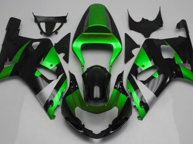 Vert Brillant & Noir 01-03 Suzuki GSXR 600-750 Carénage
