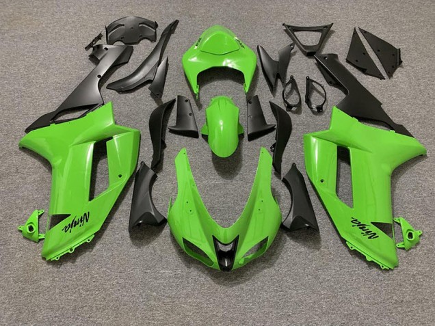 Vert Brillant & Noir Mat 07-08 Kawasaki ZX6R Carénage