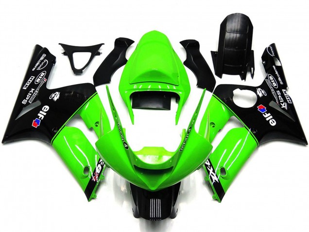 Vert Clair & Noir Elf 03-04 Kawasaki ZX6R Carénage Vert Clair & Noir Elf 03-04 Kawasaki ZX6R Carénage