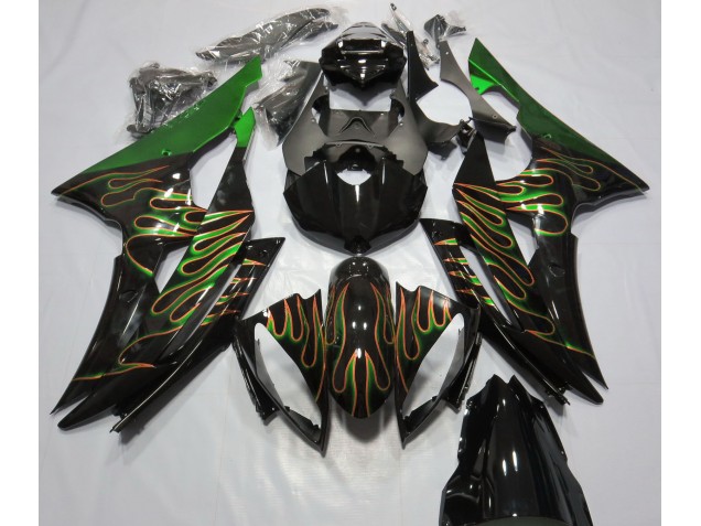 Vert Flamme 08-16 Yamaha R6 Carénage Vert Flamme 08-16 Yamaha R6 Carénage