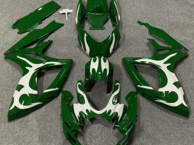 Vert Foncé & Blanc 06-07 Suzuki GSXR 600-750 Carénage