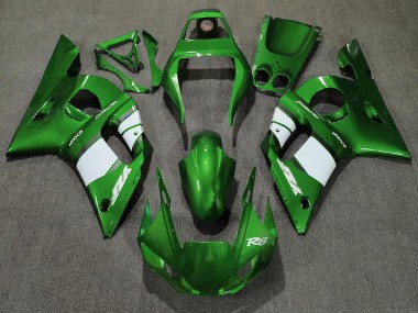 Vert Foncé & Blanc 98-02 Yamaha R6 Carénage