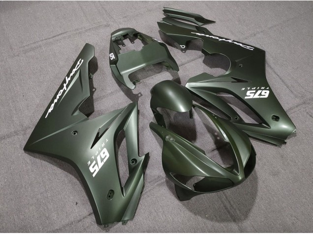 Vert Mat Blanc 09-12 Triumph Daytona 675 Carénage Vert Mat Blanc 09-12 Triumph Daytona 675 Carénage