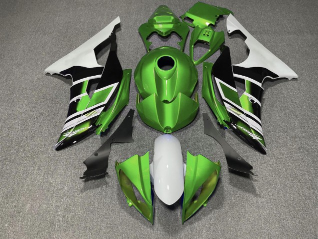 Vert Noir & Blanc Style OEM 08-16 Yamaha R6 Carénage Vert Noir & Blanc Style OEM 08-16 Yamaha R6 Carénage