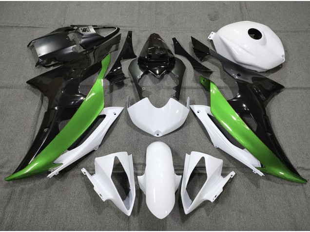 Vert Personnalisé Noir & Blanc 08-16 Yamaha R6 Carénage Vert Personnalisé Noir & Blanc 08-16 Yamaha R6 Carénage
